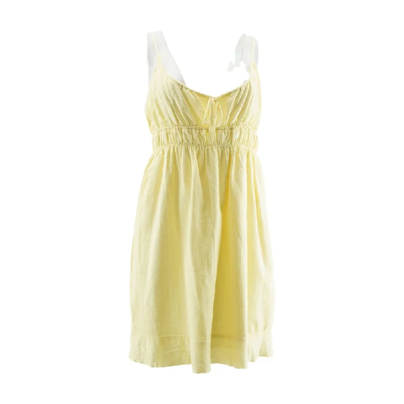 Yellow Solid Mini Dress Cozy Jersey Mini Dress