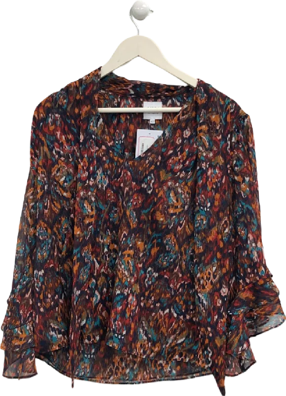 MISA Los Angeles Multi-Colour Printed Blouse UK XS Balloon Sleeve Blouse