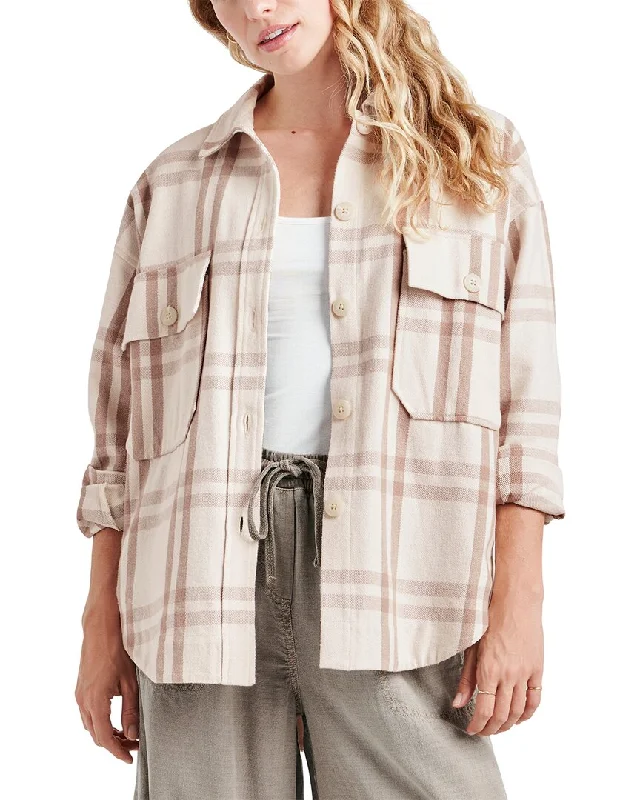 Splendid Tatum Plaid Shacket Stretchy Fitted Blouse