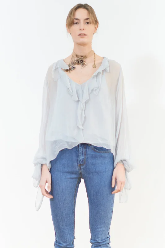 T.ba Swing Blouse Long Sleeve Double-Layered Blouse