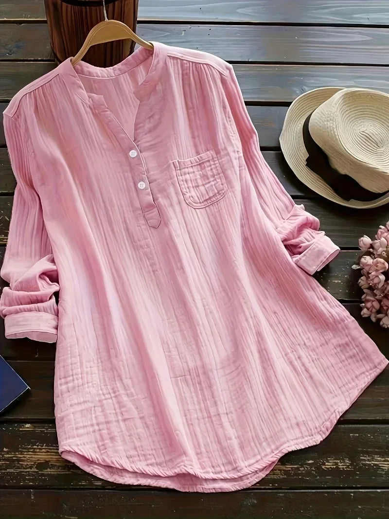 Women's Shirt Blouse Fashion Designer 8XL Long-Sleeve Tops (Plus Size) Balloon Sleeve Blouse