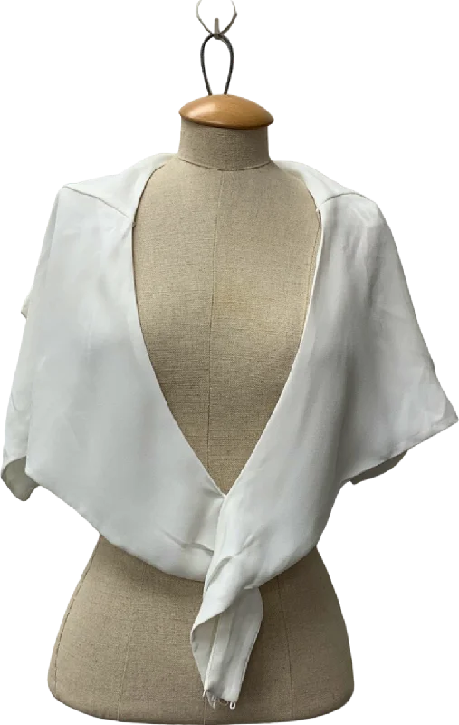 Zara White Wrap Blouse UK XS Feminine Satin Blouse