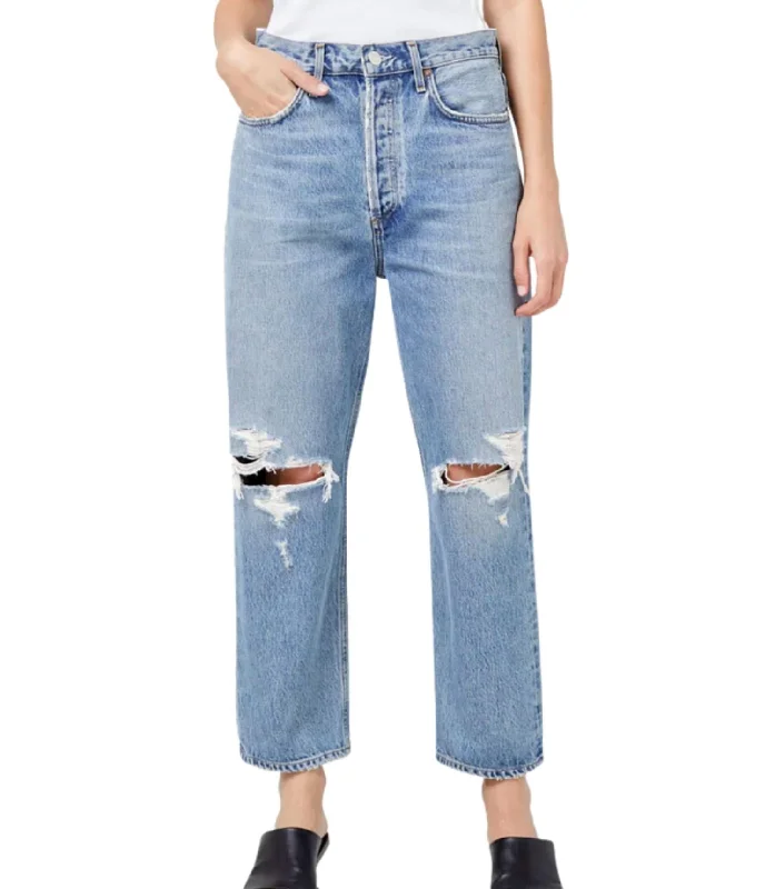 90's Crop Mid Rise Loose Fit Jean In Suspend Classic Slim Fit Jeans