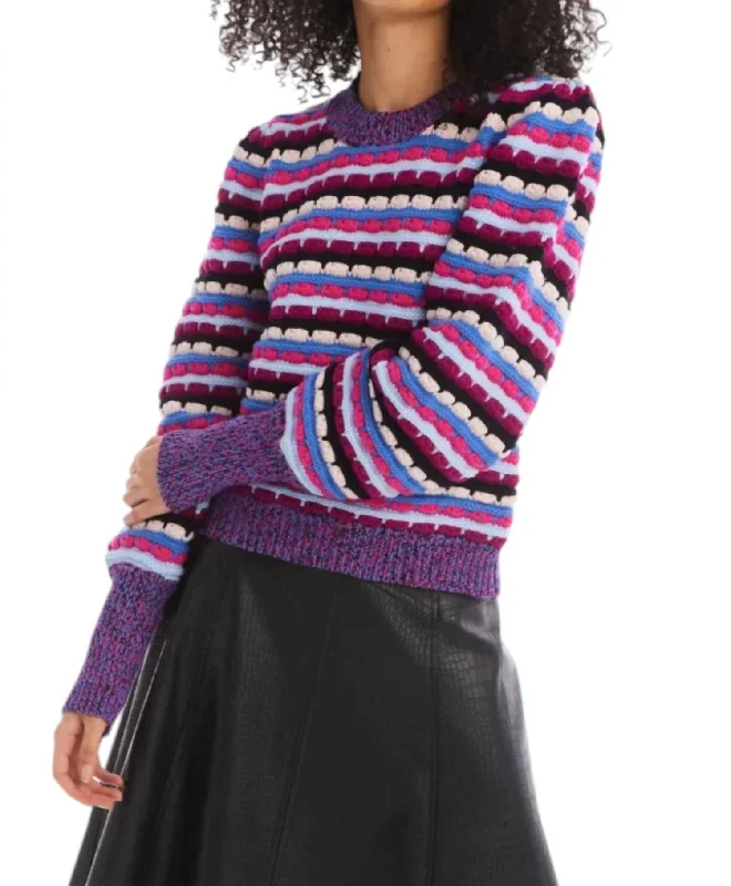 Adelle Sweater In Multi-Colored Sequined Glittery Shiny