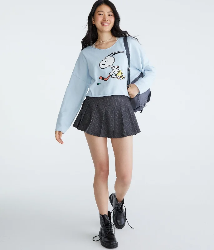 Aeropostale Peanuts | Aéropostale Snoopy Hockey Off-The-Shoulder Sweater Velvet Chenille Corduroy