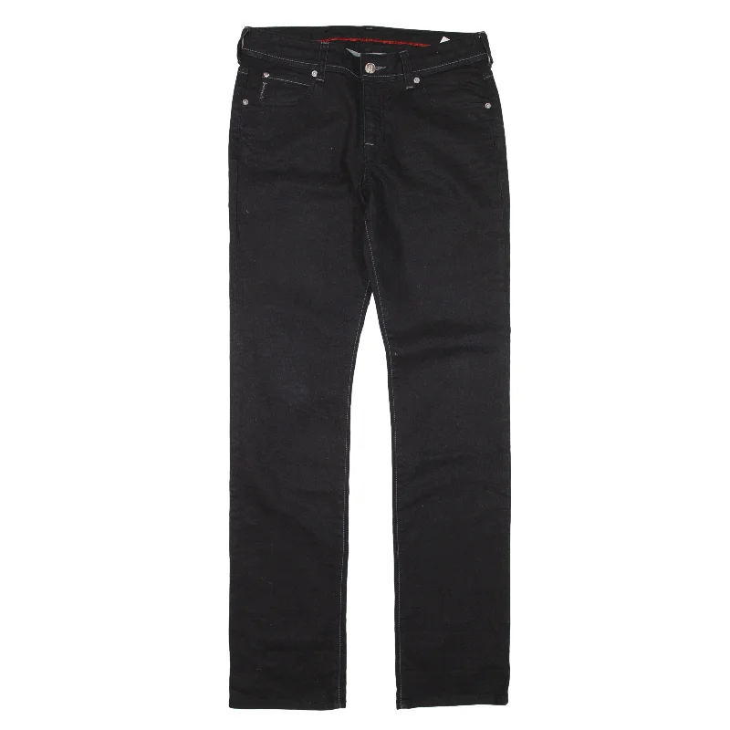 ARMANI Jeans Black Denim Regular Straight Womens W29 L33 Cozy Stretch High-Waist Jeans