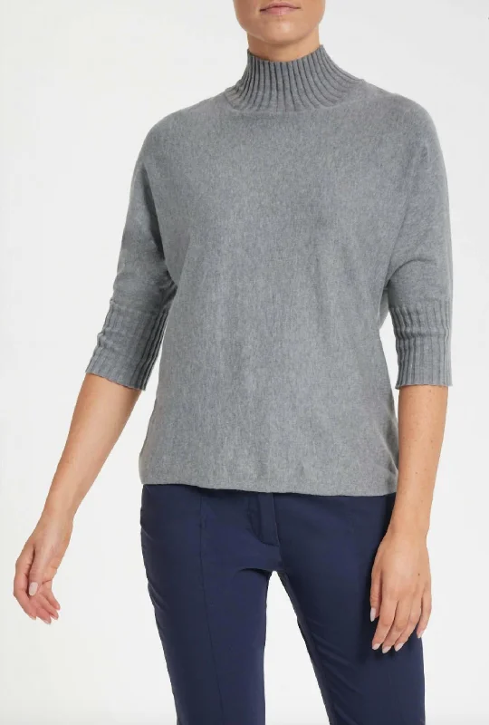 Ash Sweater In Heather Grey Slim Fit Regular Fit Oversized