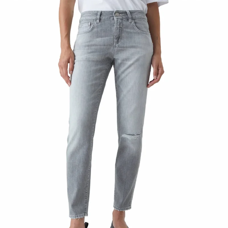 Baker Jean In Mid Grey Comfortable Straight-Legged Denim