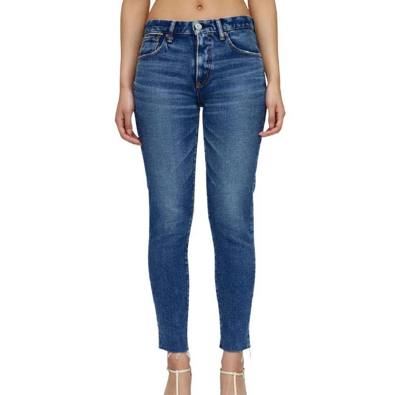 Caledonia Skinny Jeans In Blue Chic Rolled Cuff Denim Jeans