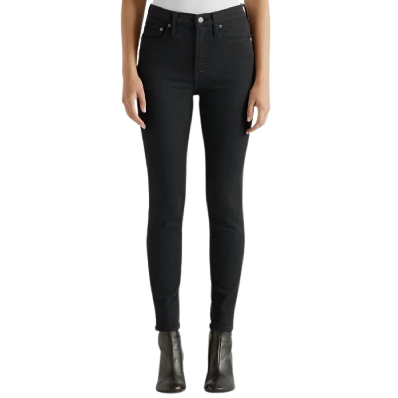 Candice Skinny Jean In Black Elegant Raw Hem Jeans