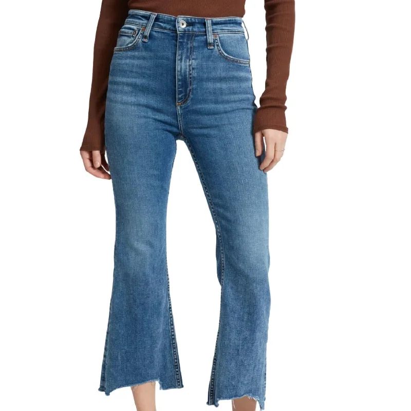 Casey High Rise Ankle Flare Jeans In Pebbles Cozy Relaxed Fit Jeans