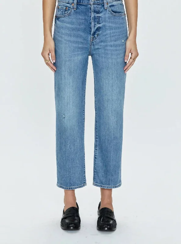 Cassie Super High Rise Straight Crop Jeans In Cambridge Vintage Casual Distressed Skinny Jeans