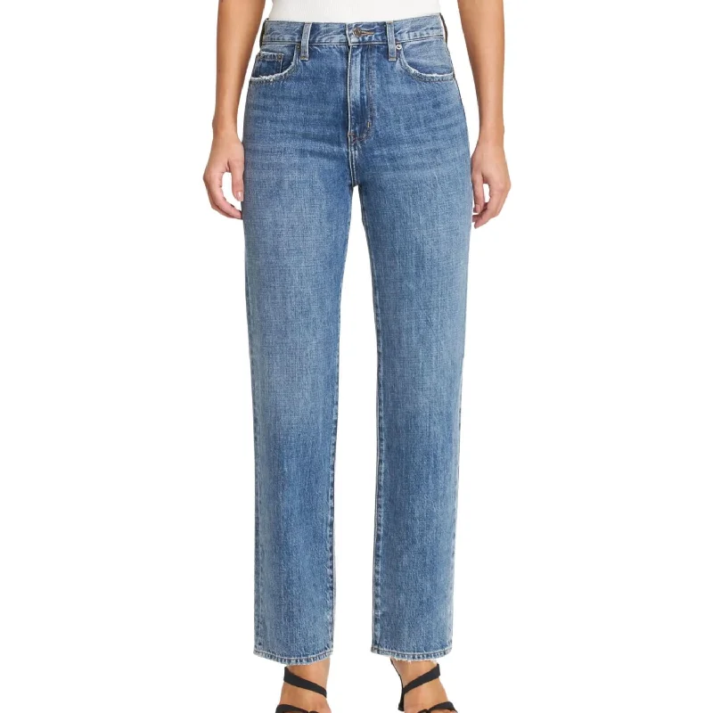 Cassie Super High Rise Straight Jeans In Tilburry Fashionable Frayed Hem Denim