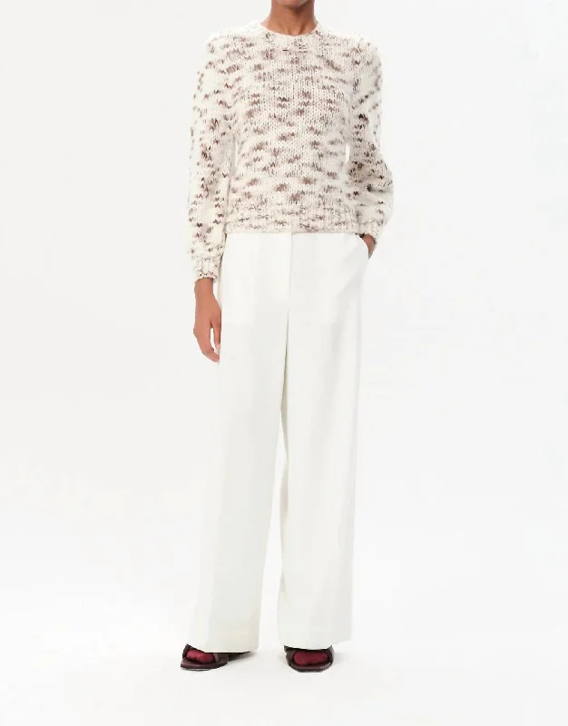 Charlone Bora Pullover Sweater In Off White Thin Thick Dense