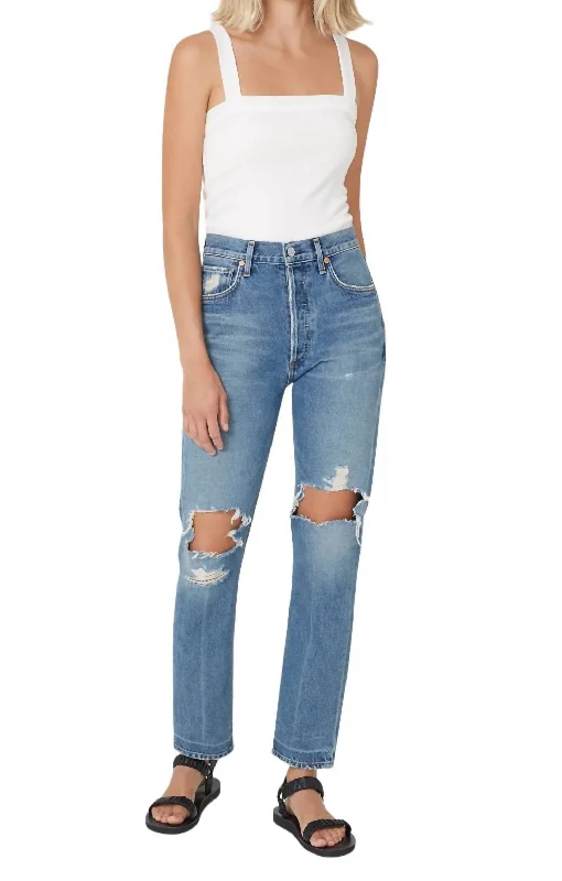 Charlotte Crop Straight Leg Jean In Soiree Comfortable Flare Leg Jeans