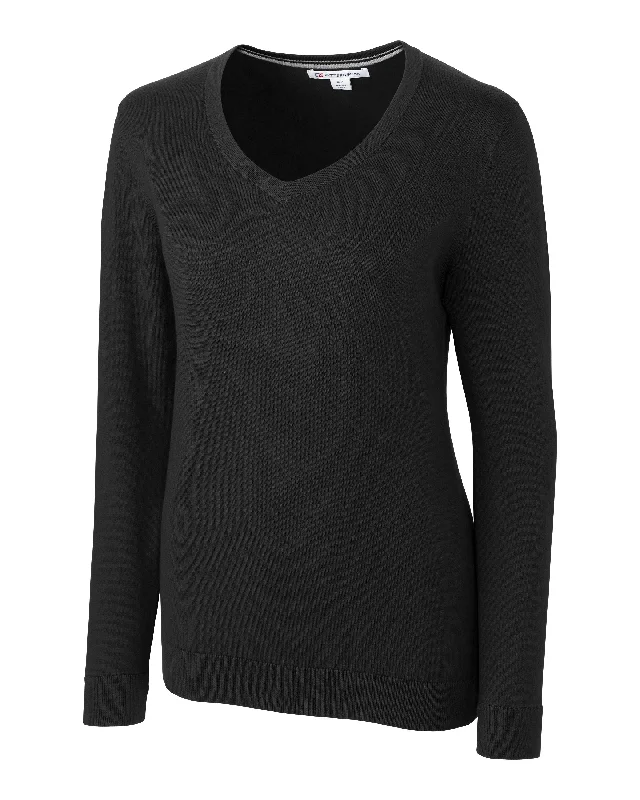 Cutter & Buck Lakemont Tri-Blend Womens V-Neck Pullover Sweater Machine Wash Dry Clean Hand Wash