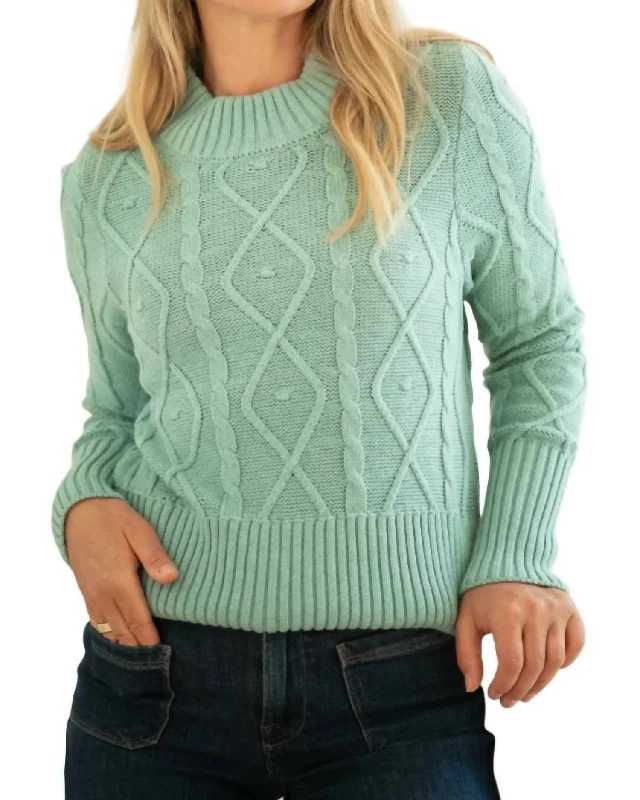 Dublin Sweater In Teal Plaid Sweater Polka Dot Checkered