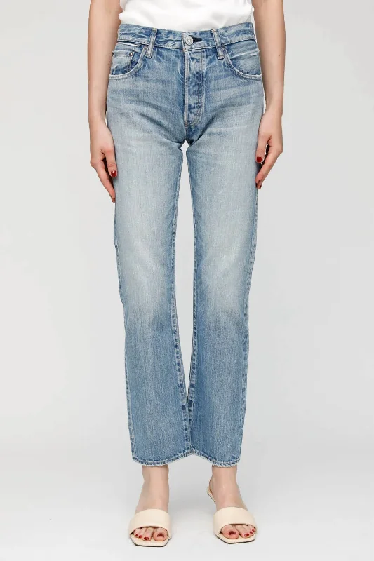 Fanuel Light Oz Straight Jean In Blue Comfortable Folded Hem Jeans