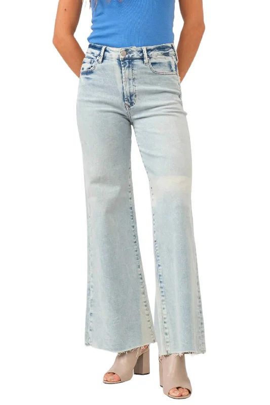 Fiona High Rise Wide Leg Jean In Tolleson Fashionable Raw Edge Jeans