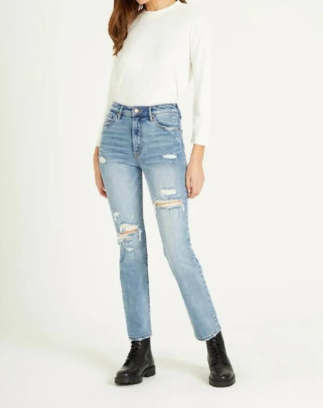 Frankie Distressed Straight Jeans In Belgrade Chic Cropped Jeans