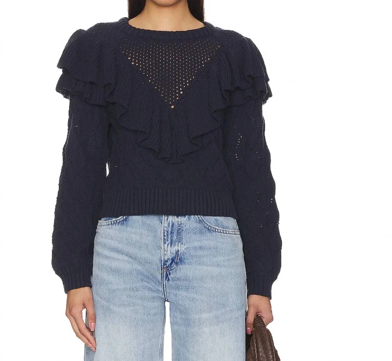 Giada Sweater In Indigo Fitted Loose Oversized