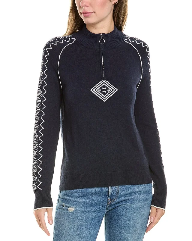 Hannah Rose Zip Fairisle Mock Neck Cashmere-Blend Sweater Mesh Blend Leather Blend Suede Blend