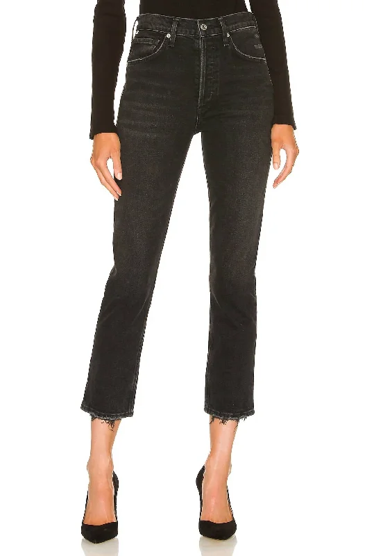 Jolene High Rise Vintage Slim Jean In Stormy Chic Cropped Jeans