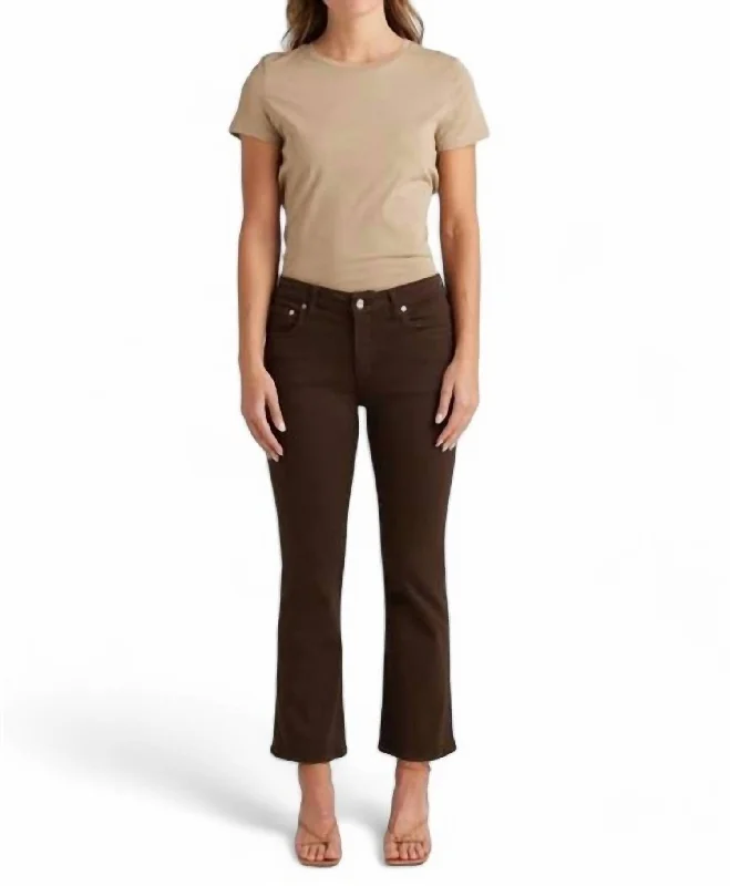 Lark Ankle Jean In Chocolate Stylish High-Rise Mom Jeans