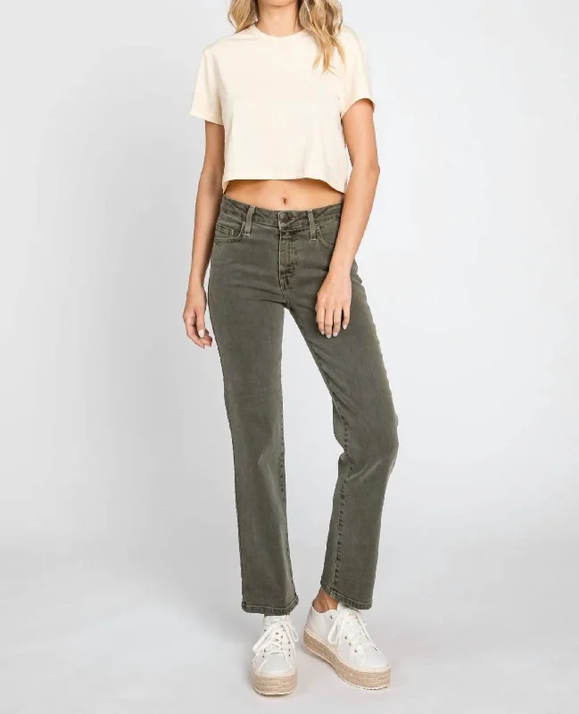 Moss Denim Jeans In Green Stylish Bootcut Denim Jeans