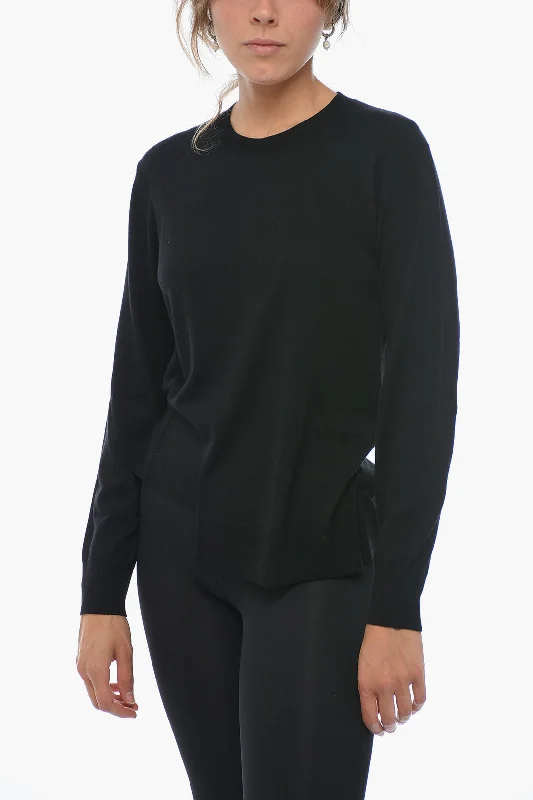 Neil Barrett Wool Asymmetric Sweater Notch Collar Peter Pan Collar Cowl Neck