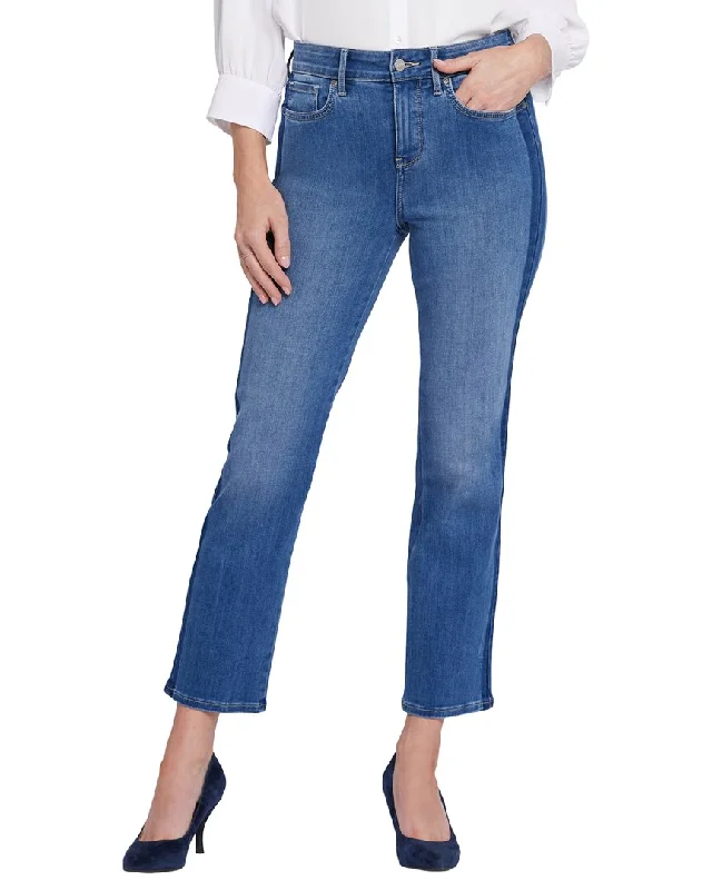 NYDJ Marilyn Azure Wave Ankle Crop Jean Stylish Paperbag Waist Denim