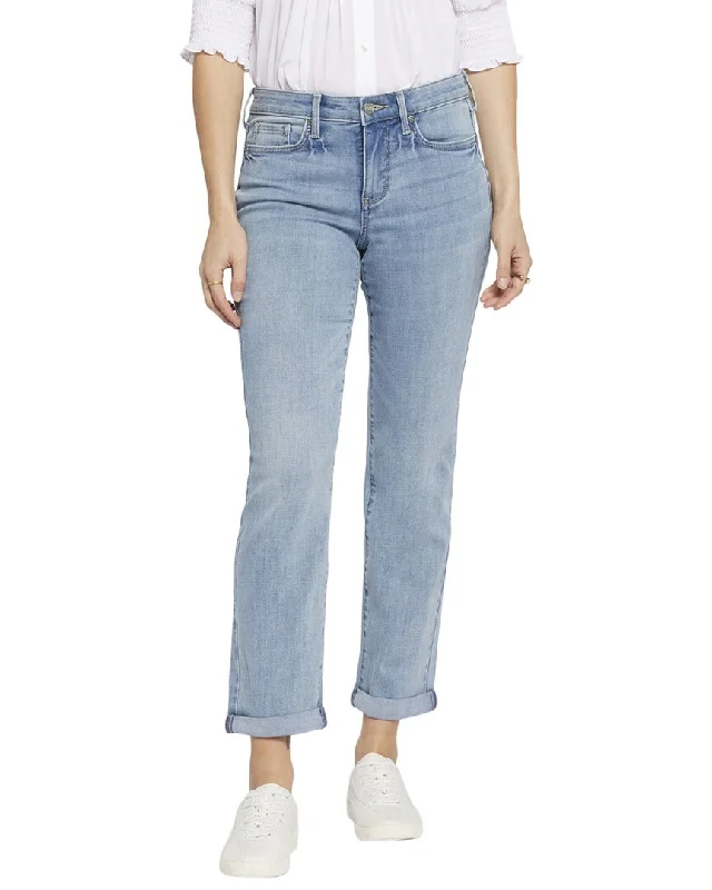 NYDJ Sheri Blue Island Ankle Crop Jean Comfortable Straight-Legged Denim