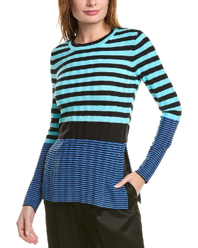 Proenza Schouler Slinky Stripe Sweater Glossy Satin Silk