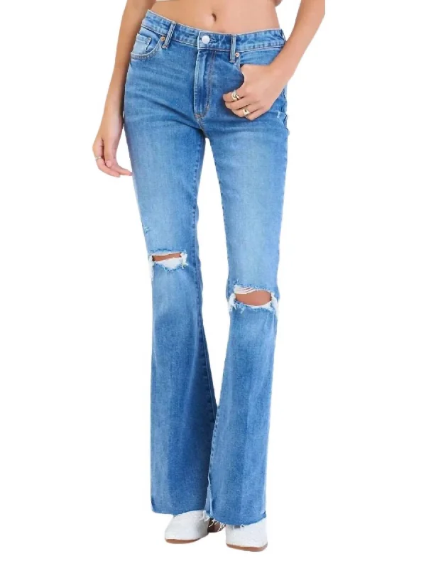 Rosa Rip Bootcut Jeans In San Clemente Trendy Cut-Off Denim Shorts