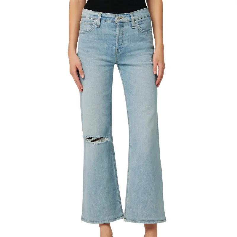 Rosie High-Rise Wide Leg Ankle Jean In Memory Trendy Colored Denim Jeans