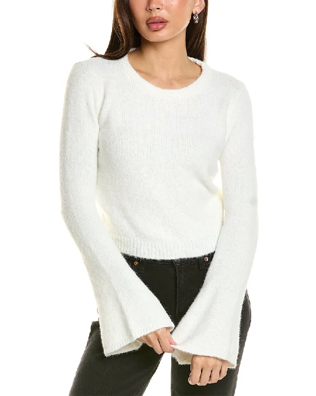 SERENETTE Fuzzy Crop Sweater Stretchy Elastic Breathable