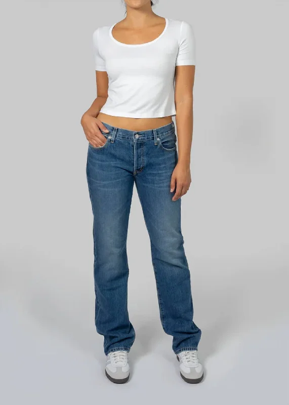 Simone Straight Jean In Idle Chic Vintage-Inspired Denim Jeans