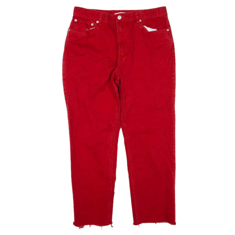 TOMMY HILFIGER Jeans Red Denim Regular Tapered Womens W32 L26 Comfortable Mid-Rise Jeans