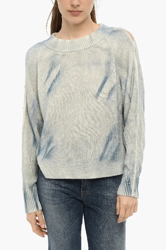 Woolrich Gradient-Effect Crew-Neck Sweater Transparent Opaque Sheer