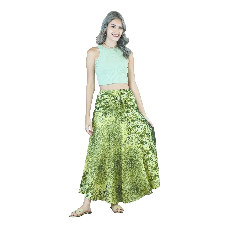 Acacia Mandala Women's Bohemian Skirt in Green SK0033 020305 02 athletic skirt fit