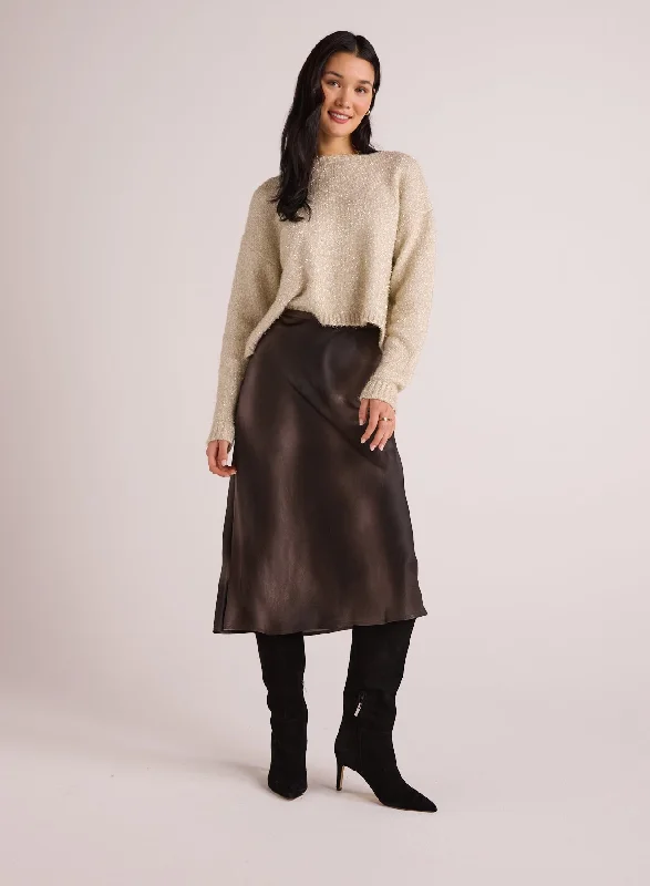 Nora Midi Bias Skirt - Smoke Gradient Print cashmere skirt plush