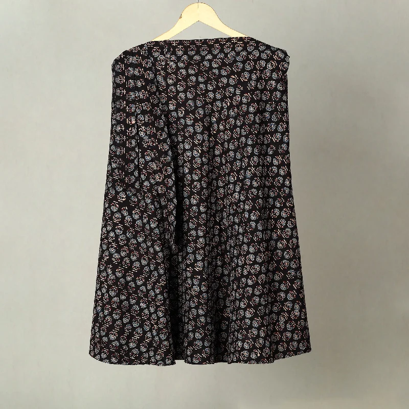 Black - Block Print Cotton Wrap Around Ajrakh Skirt 13 velvet skirt luxurious