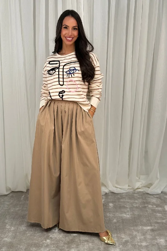 Elsa Puff Maxi Skirt In Camel summer skirt style