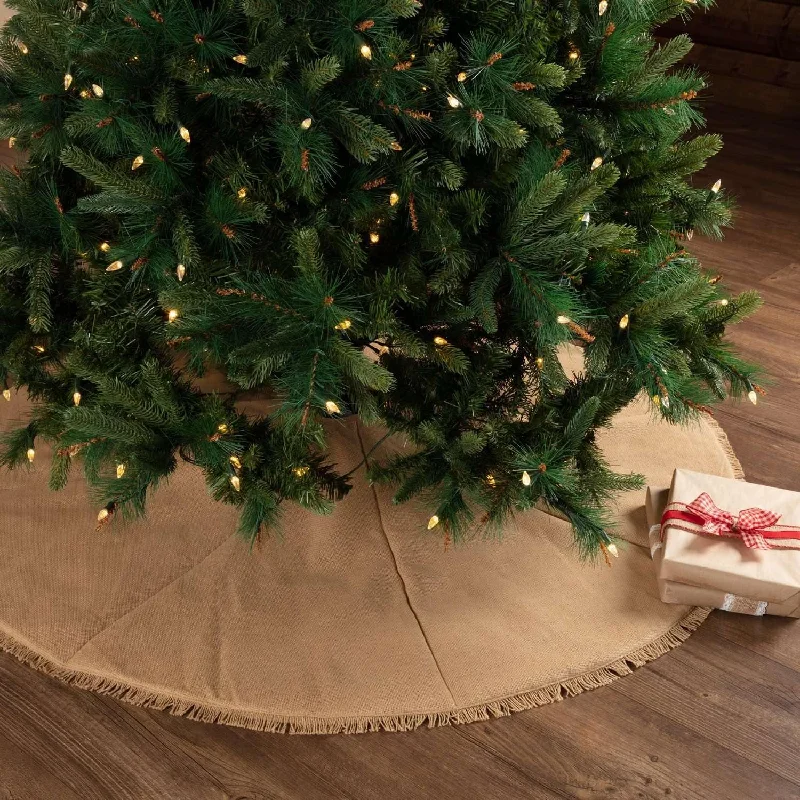 Festive Natural Burlap Christmas Tree Skirt 55 VHC Brands athletic skirt fit