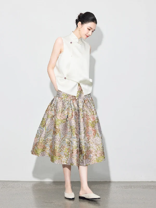 He Garden Bling Oriental Skirt asymmetrical skirt cut