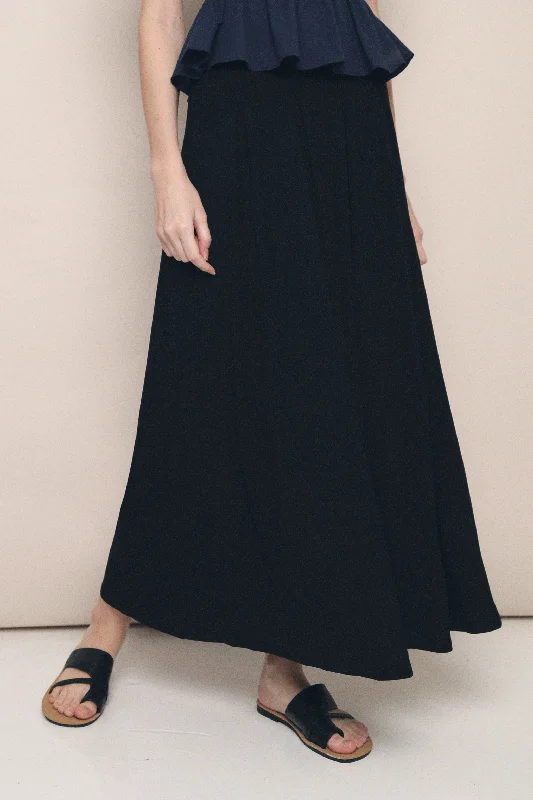 Jolie Cotton Jersey Maxi Skirt Black denim skirt classic