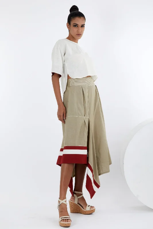 Kazu - Crop Top and Terraced Skirt Set 2 wool skirt warm