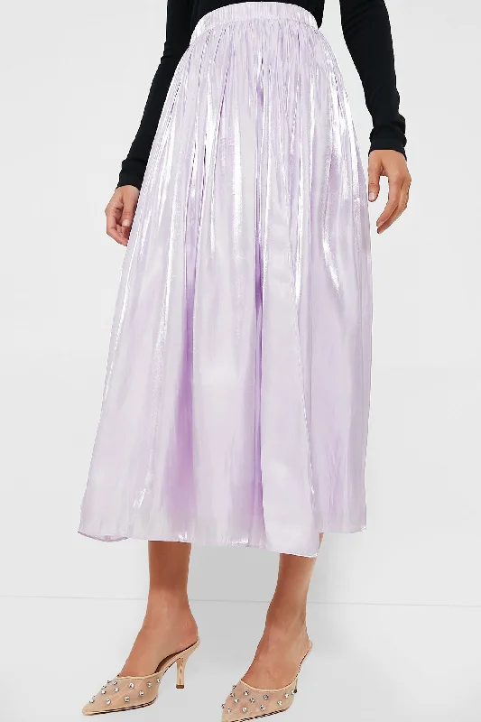 Lilac Pleated Bellamy Skirt chiffon skirt airy