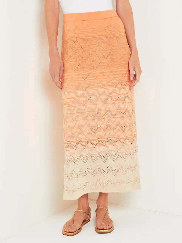 Midi Straight Skirt - Ombre Pointelle Soft Knit lace skirt feminine