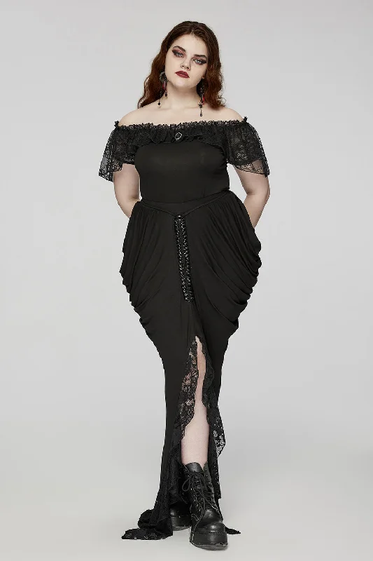 Morticia Mermaid Maxi Skirt [Plus Size] modal blend skirt